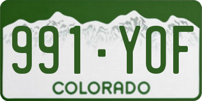 CO license plate 991YOF