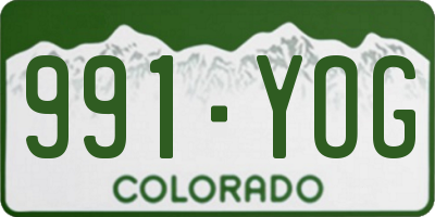 CO license plate 991YOG