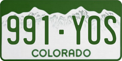 CO license plate 991YOS