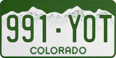 CO license plate 991YOT