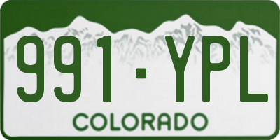 CO license plate 991YPL