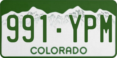 CO license plate 991YPM