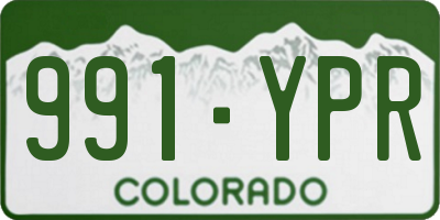 CO license plate 991YPR