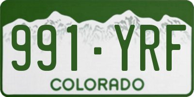 CO license plate 991YRF