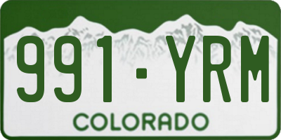 CO license plate 991YRM