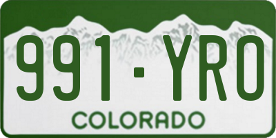 CO license plate 991YRO