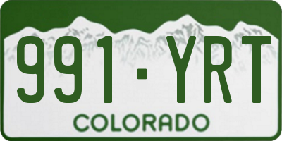 CO license plate 991YRT