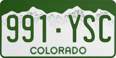 CO license plate 991YSC