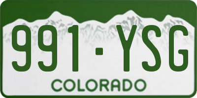 CO license plate 991YSG