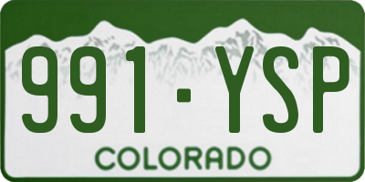 CO license plate 991YSP