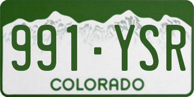 CO license plate 991YSR