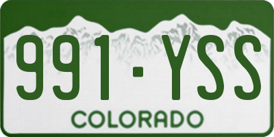 CO license plate 991YSS