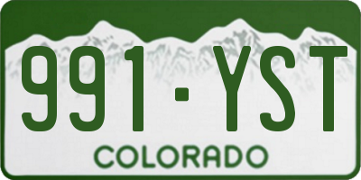 CO license plate 991YST
