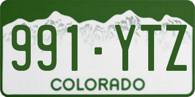 CO license plate 991YTZ