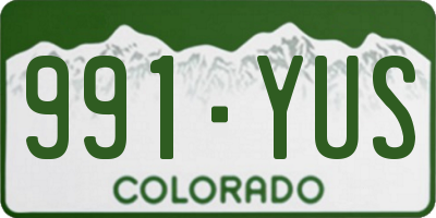 CO license plate 991YUS