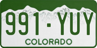 CO license plate 991YUY