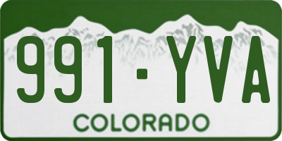 CO license plate 991YVA