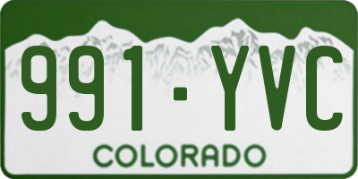 CO license plate 991YVC