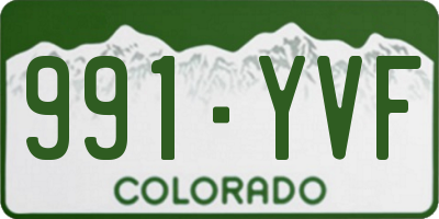 CO license plate 991YVF