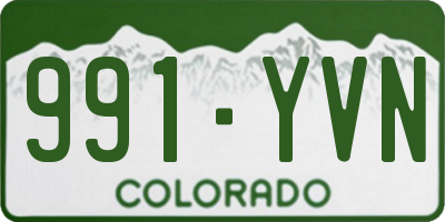 CO license plate 991YVN