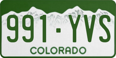 CO license plate 991YVS