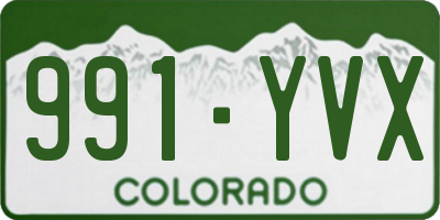 CO license plate 991YVX