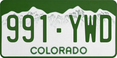 CO license plate 991YWD