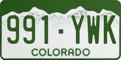 CO license plate 991YWK