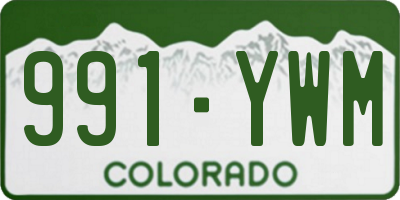 CO license plate 991YWM