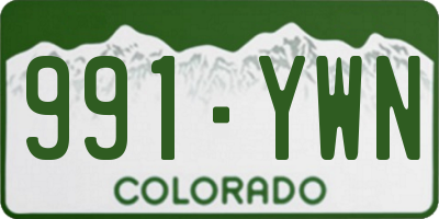 CO license plate 991YWN