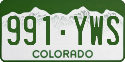 CO license plate 991YWS