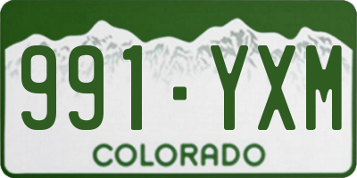 CO license plate 991YXM