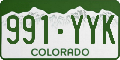 CO license plate 991YYK