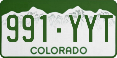 CO license plate 991YYT
