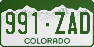 CO license plate 991ZAD