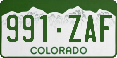 CO license plate 991ZAF