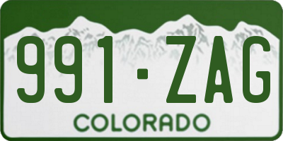 CO license plate 991ZAG