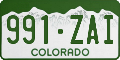 CO license plate 991ZAI