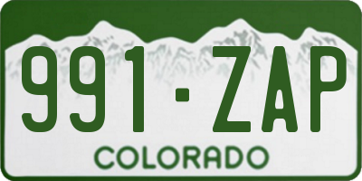 CO license plate 991ZAP