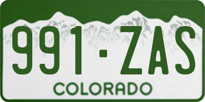 CO license plate 991ZAS