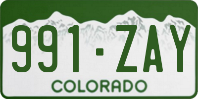 CO license plate 991ZAY