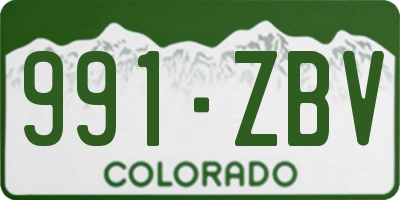 CO license plate 991ZBV