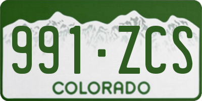 CO license plate 991ZCS
