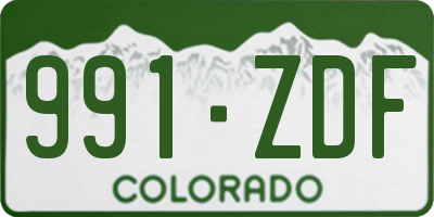 CO license plate 991ZDF