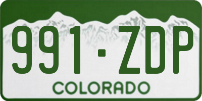CO license plate 991ZDP