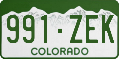 CO license plate 991ZEK
