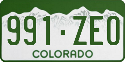 CO license plate 991ZEO