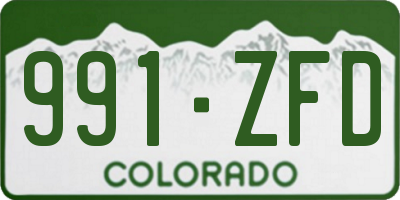 CO license plate 991ZFD