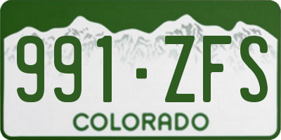 CO license plate 991ZFS