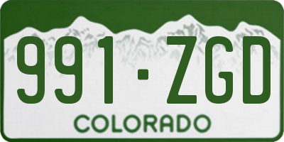 CO license plate 991ZGD